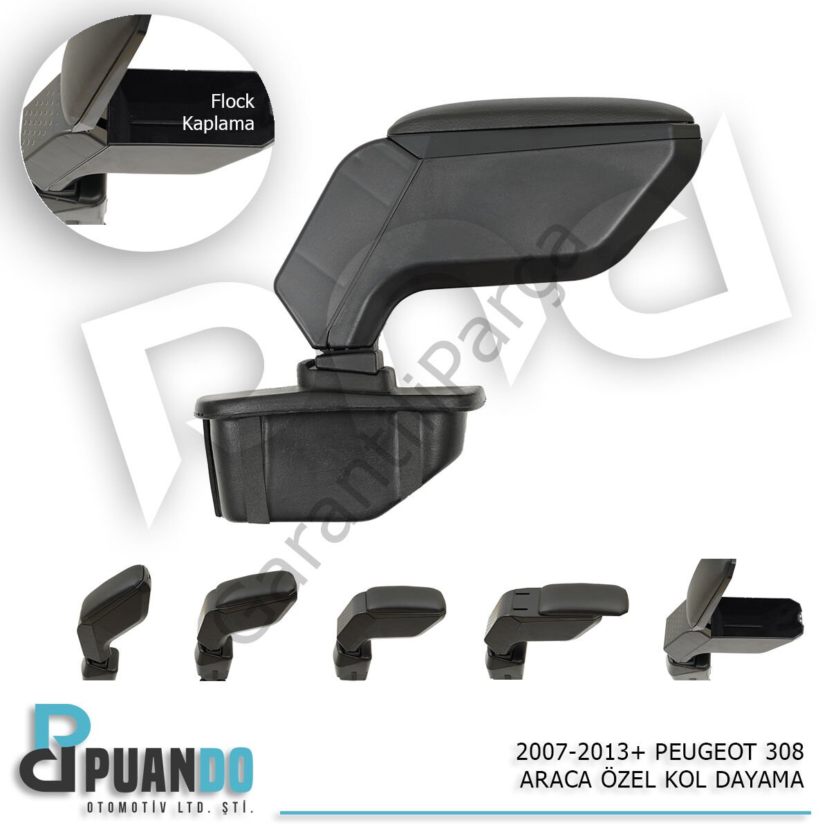 2007-2013 PEUGEOT 308 ARACA OZEL KOL DAYAMA SIYAH