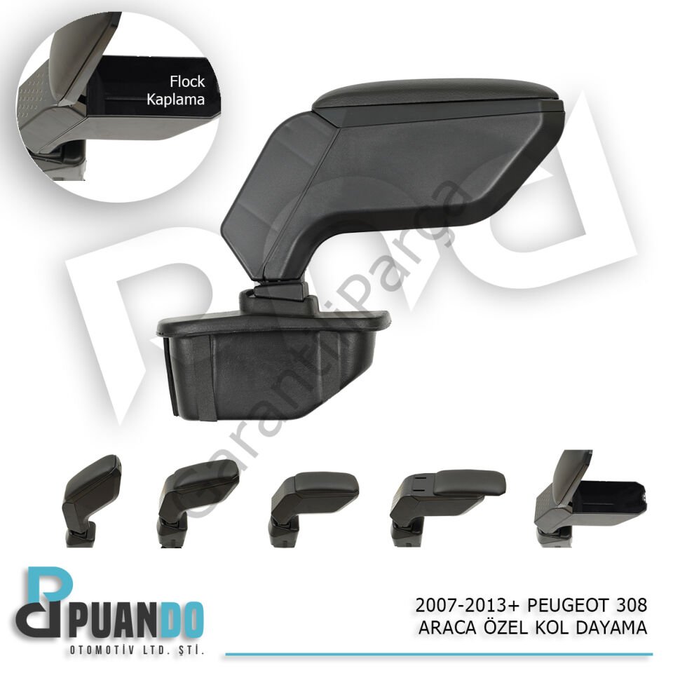 2007-2013 PEUGEOT 308 ARACA OZEL KOL DAYAMA SIYAH