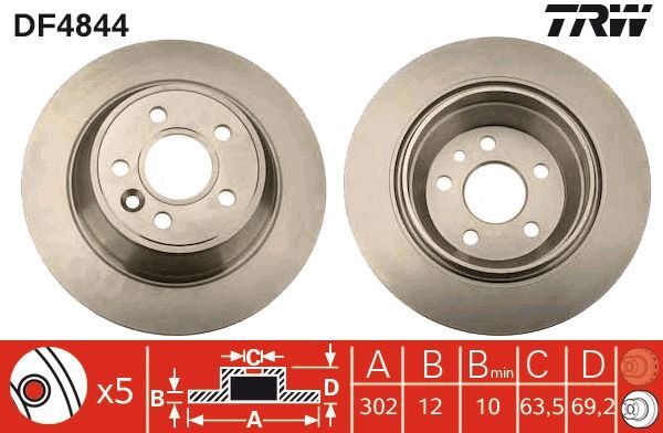 VOLVO S80/V70/XC70 07- FREN DISKI ARKA 30769058 TRW 2'li Paket