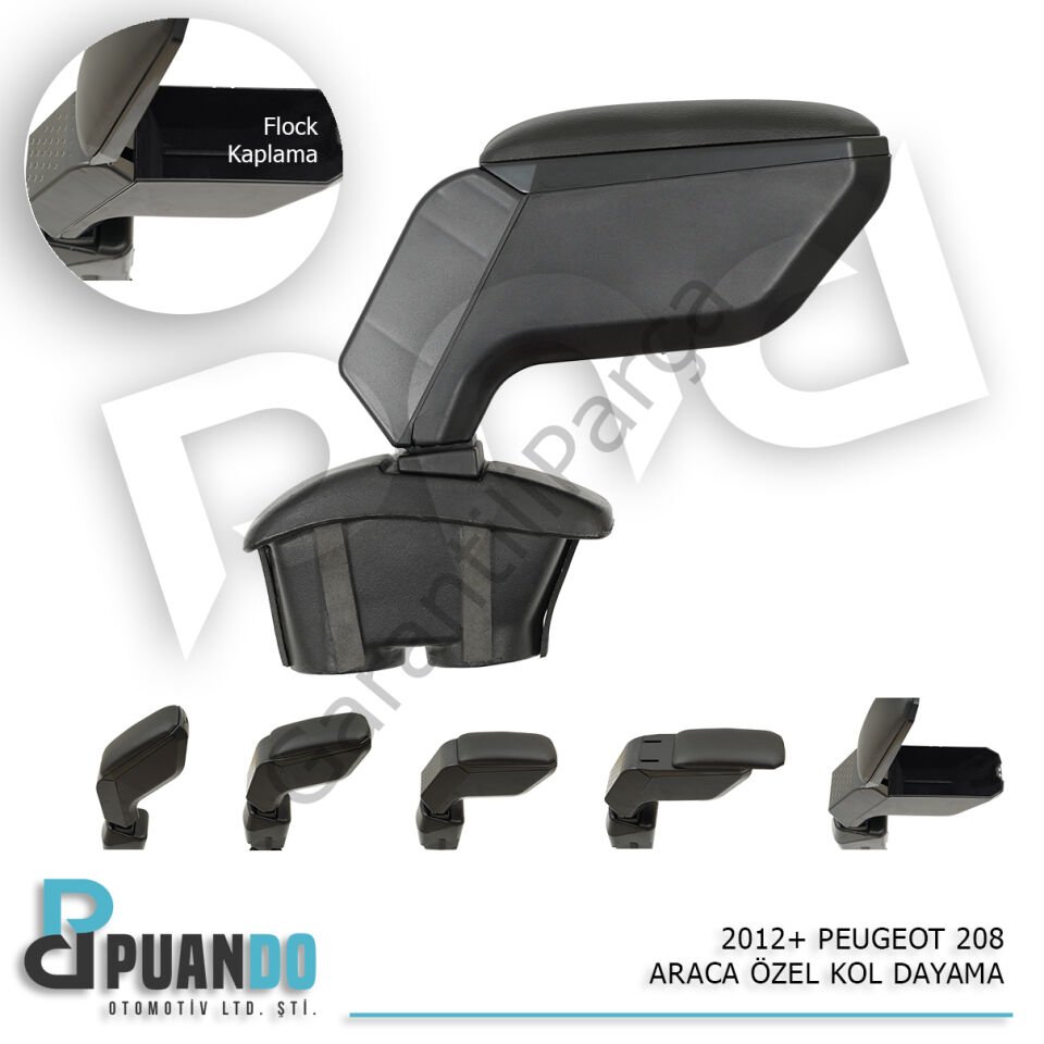2012+ PEUGEOT 208 ARACA OZEL KOL DAYAMA SIYAH