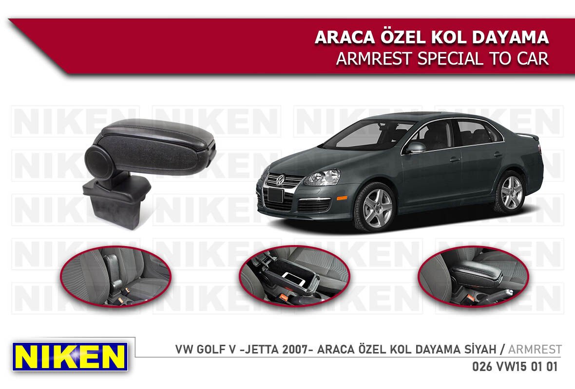 VW GOLF V -JETTA 2007- ARACA ÖZEL KOL DAYAMA SİYAH
