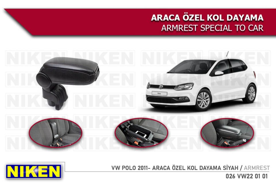 VW POLO 2011- ARACA ÖZEL KOL DAYAMA SİYAH