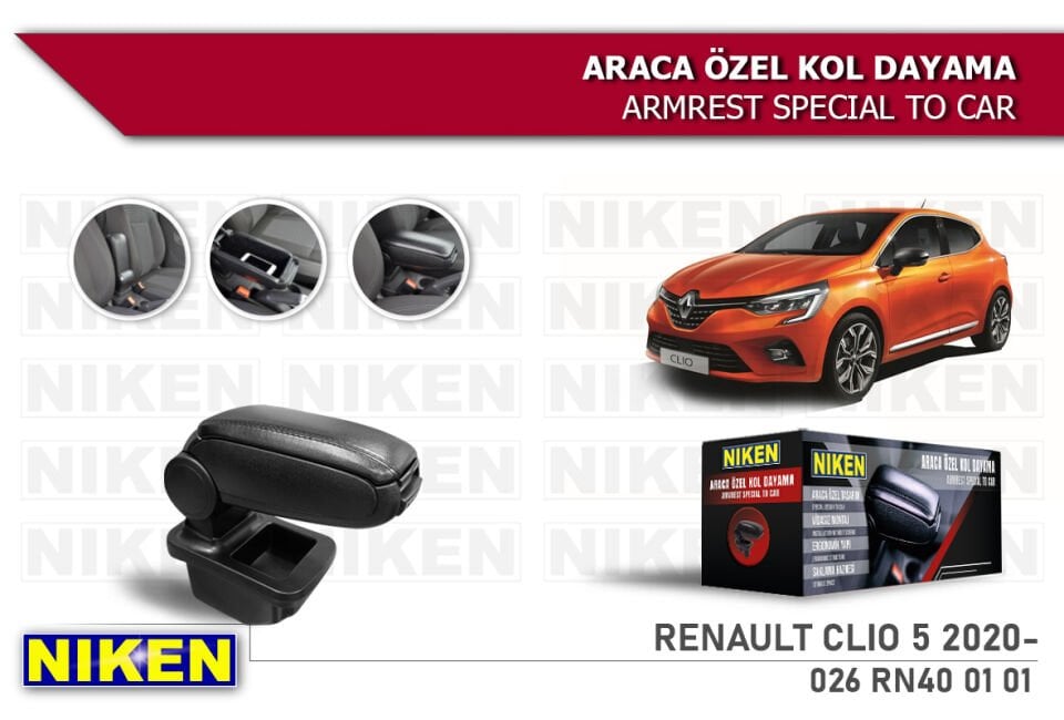 RENAULT CLIO 5 HB 2020- ARACA ÖZEL KOL DAYAMA SİYAH