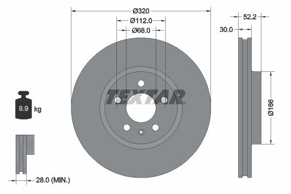 AUDI A4-A5-Q5 08- FREN DISKI ÖN 8K0615301A TEXTAR 2'li Paket