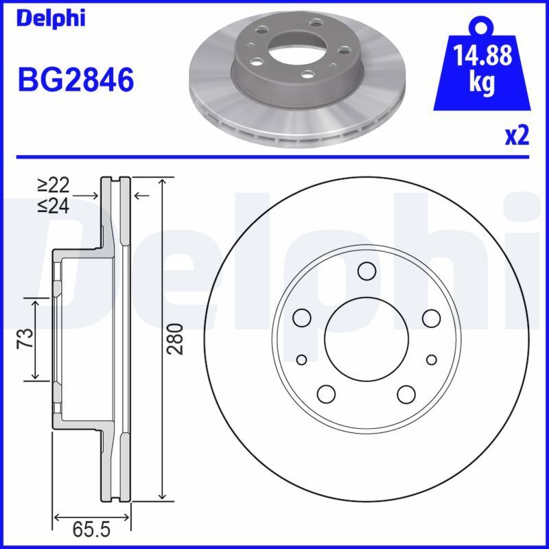 FIAT DUCATO-BOXER-JUMPER 94- FREN DISKI ÖN 1300501080 DELPHI 2'li Paket