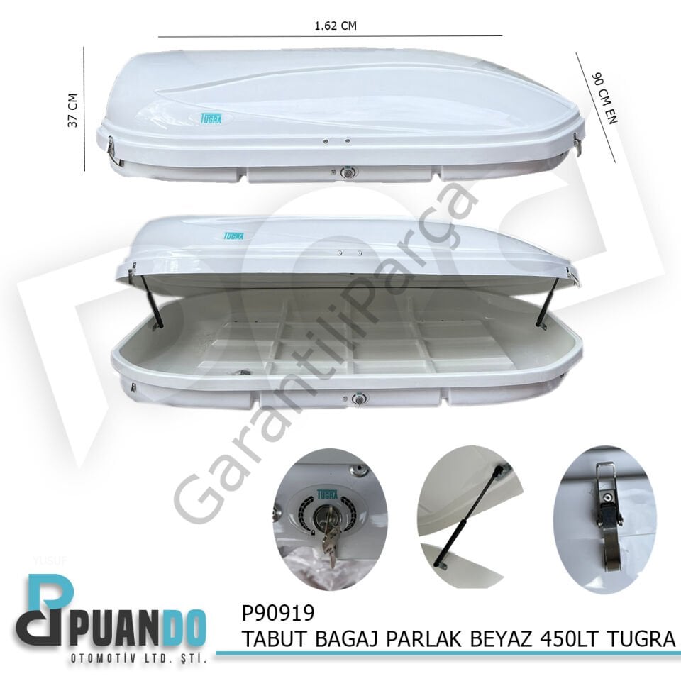 Tabut Bagaj Parlak Beyaz 450Lt Tugra