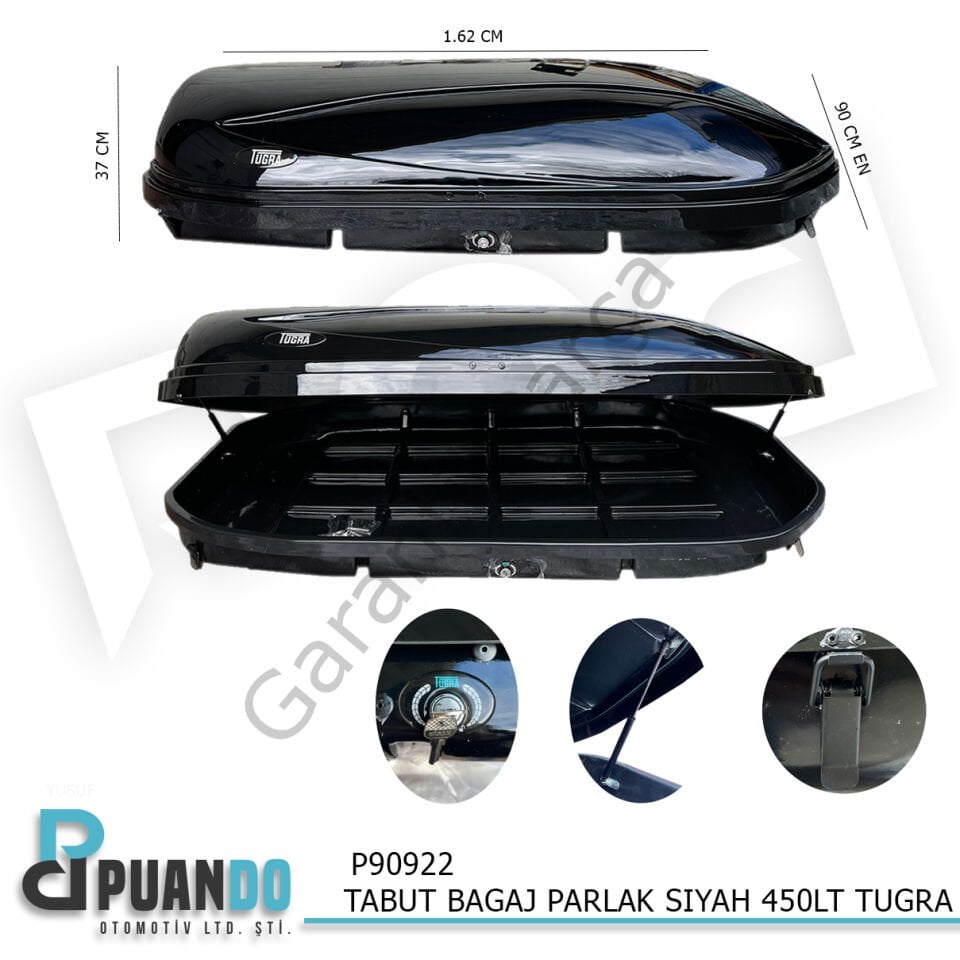 Tabut Bagaj P.Black Parlak Siyah 450LT Tugra