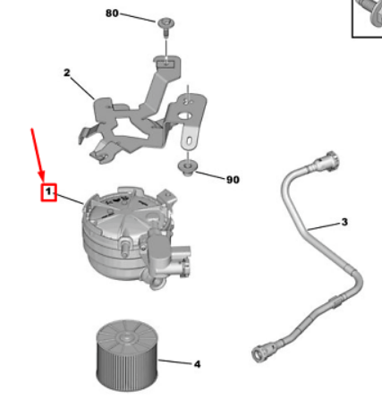 PEUGEOT 308 II /3008/ 5008/C5 AIRCROSS 2018- MAZOT FILTRE KUTUSU OE-PSA