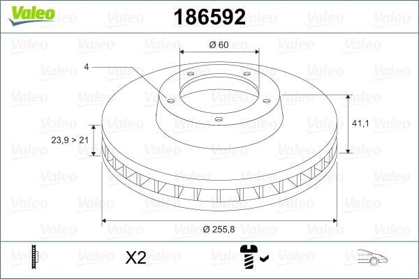 OPEL ASTRA G 98-07 FREN DISKI ÖN 569059 VALEO 2'li Paket
