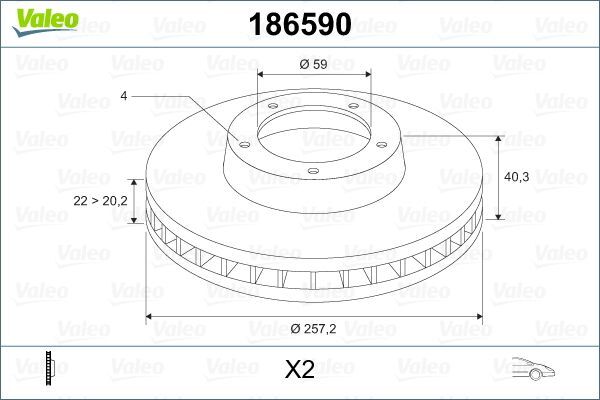 FIAT FIORINO-BRAVO II-DOBLO-STILO-500 05- FREN DISKI ÖN 46401356 VALEO 2'li Paket