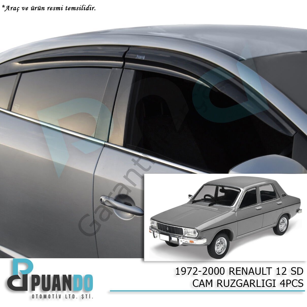 RENAULT 12 SD Cam Rüzgarlığı 4PCS 1972-2000