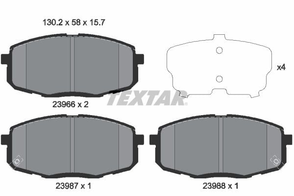 HYUNDAI I30/CARENS/CEED/PROCEED/LAGUNA 2007-2012 FREN BALATASI ÖN 581011HA00 TEXTAR