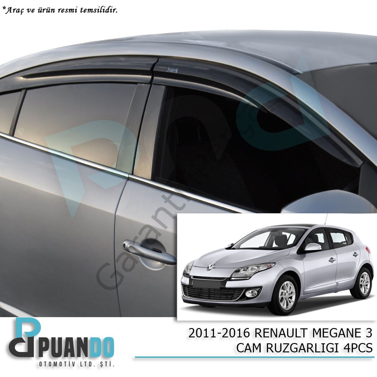 RENAULT Megane 3 Cam Rüzgarlığı 4PCS 2011-2016
