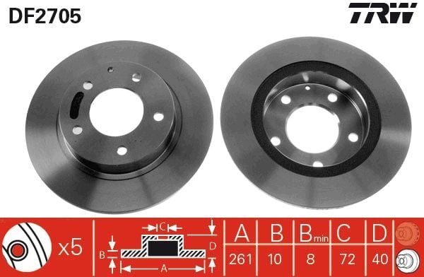 MAZDA 626 (GE, GF) 92-01 FREN DISKI ARKA GTYF-26-251C TRW 2'li Paket