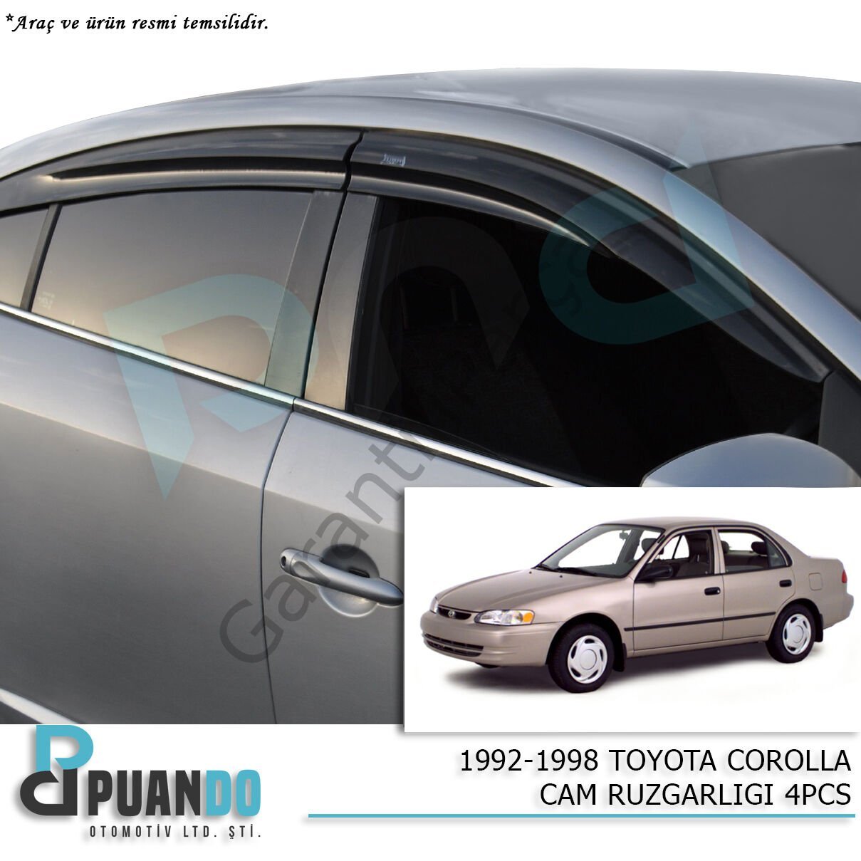 TOYOTA Corolla Cam Rüzgarlığı 4PCS 1992-1998/2007-20013/2013-2018