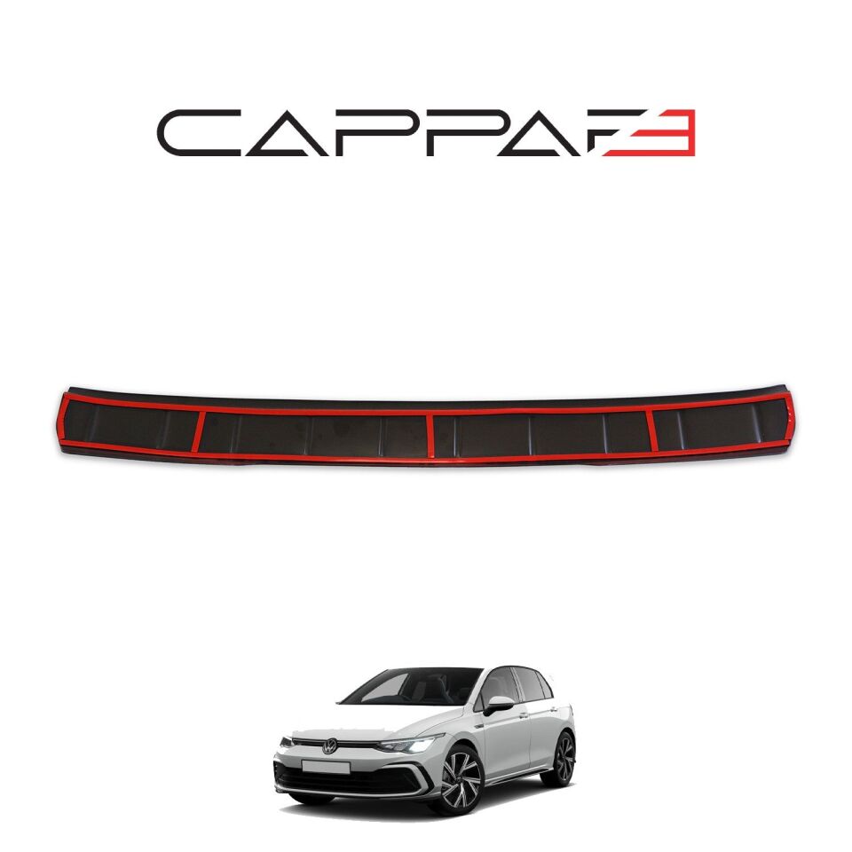 Volkswagen Golf 8 2021- Yılı ve Sonrası Uyumlu Arka Tampon Eşiği Parlak