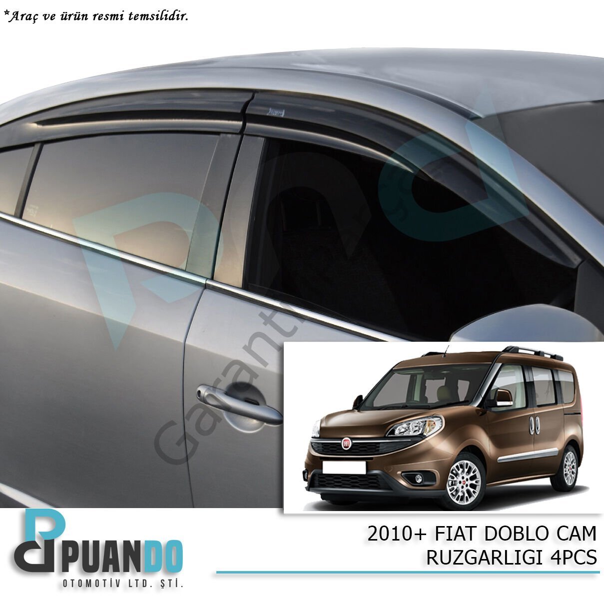 FIAT Doblo Cam Rüzgarlığı 4PCS 2010+