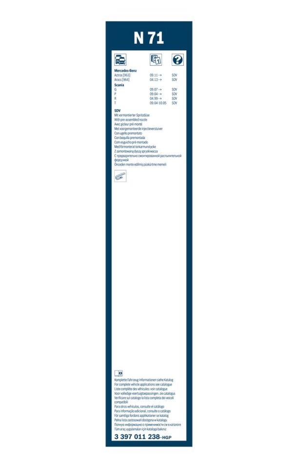 AĞIR VASITA G II, L, P II, R I/II, S SILECEK SÜPÜRGESI 2371926