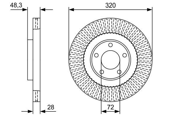 FORD LINCOLN CX9 (TB) 07- FREN DISKI ÖN 7T4Z 1125 AA BOSCH 2'li Paket
