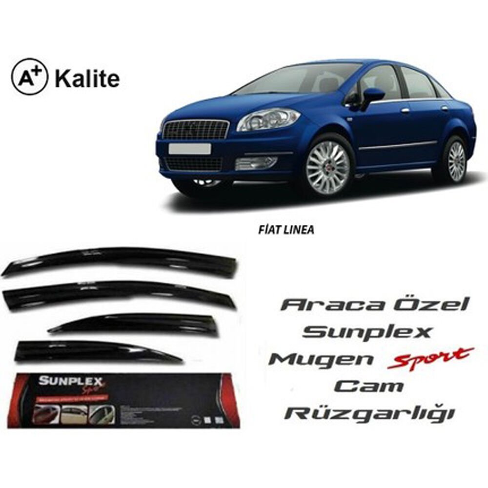 FIAT LINEA 2006-2015 MUGEN CAM RÜZGARLIĞI ÖN-ARKA4prç