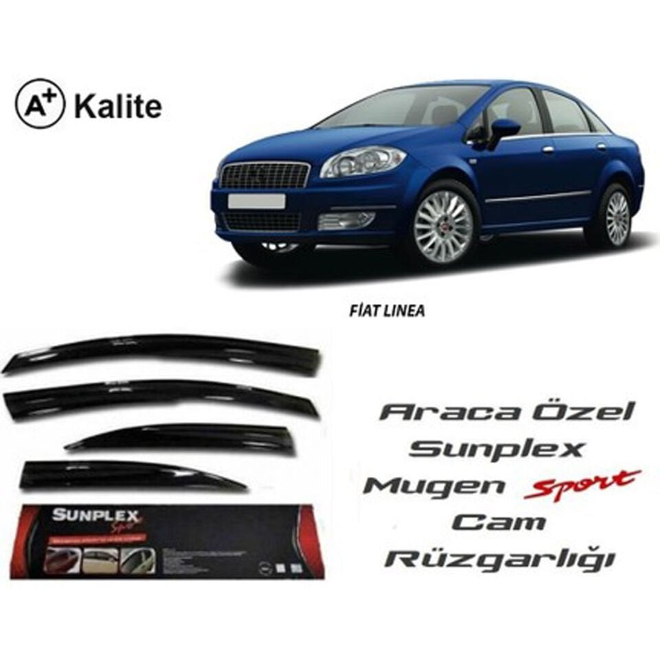 FIAT LINEA 2006-2015 MUGEN CAM RÜZGARLIĞI ÖN-ARKA4prç