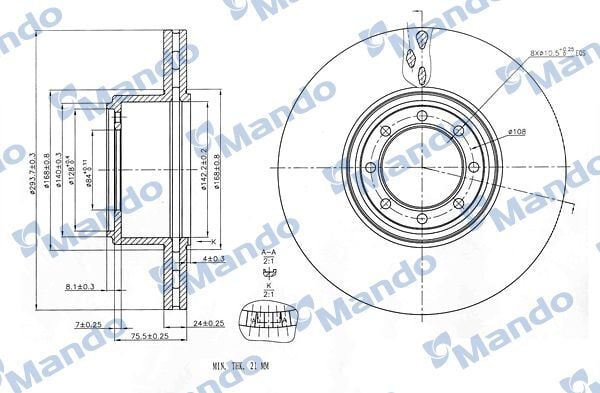 FIAT DAILY III IV 05- FREN DISKI ARKA 2996043 MANDO 2'li Paket