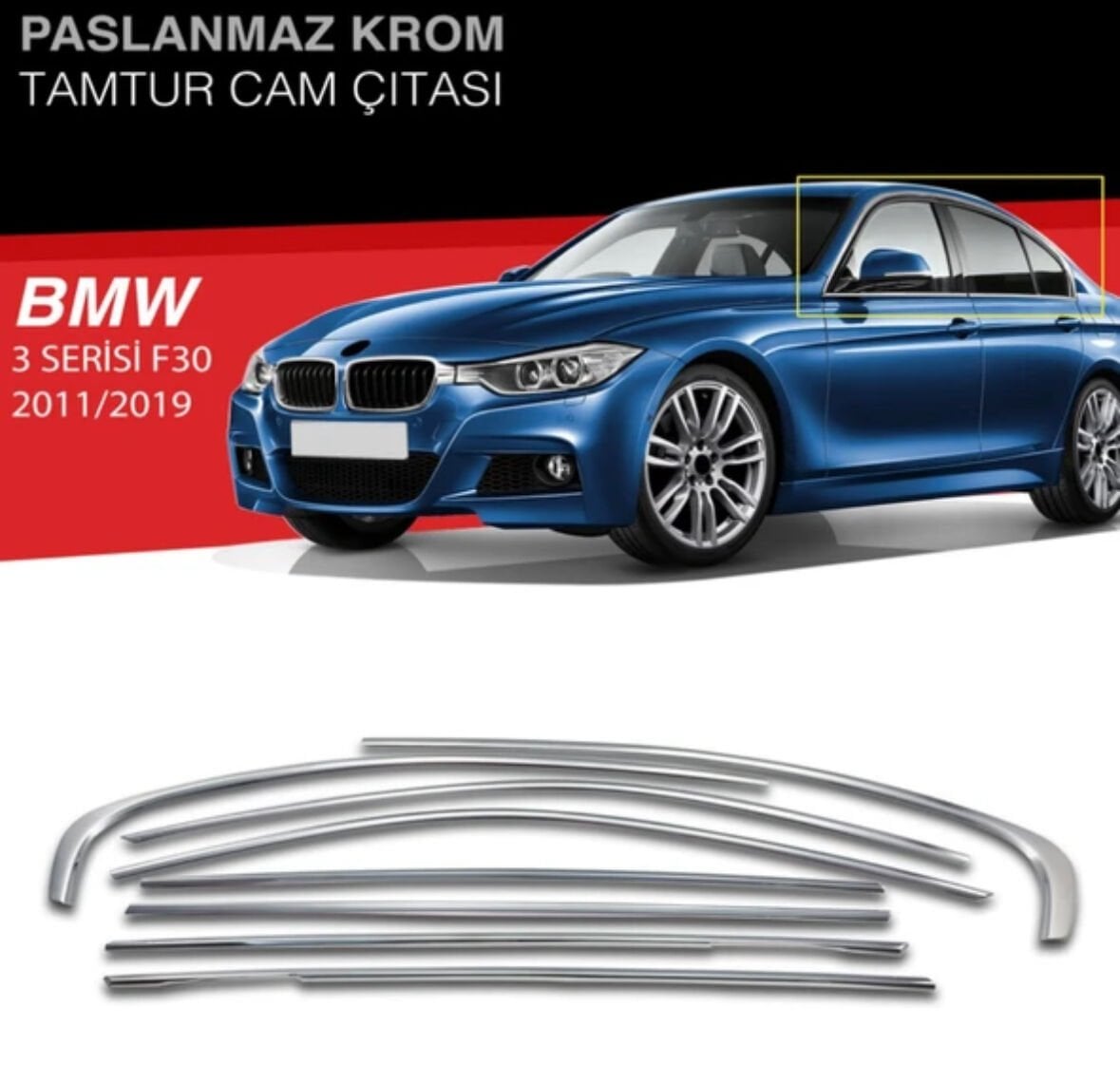 KROM CAM ÇERÇEVESİ ARACA ÖZEL BMW