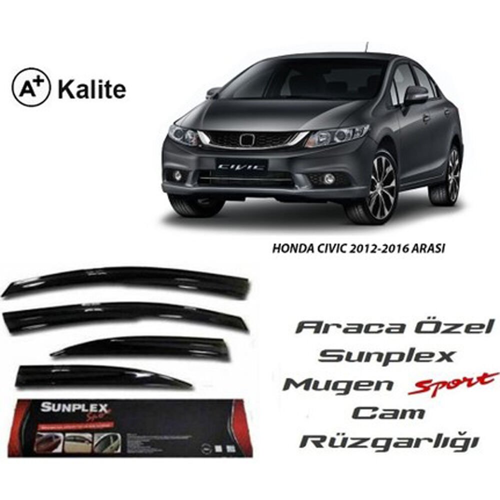 HONDA CIVIC 2012-2016 MUGEN CAM RÜZGARLIĞI ÖN-ARKA