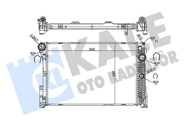 MERCEDES-BENZ W204-212-207-GLK X204 09-16 SU RADYATÖRÜ A2045003603 KALE