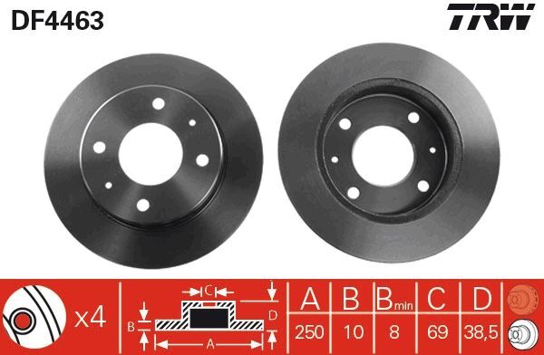 MITSUBISHI COLT (Z3) 04-12 FREN DISKI ARKA 4605A076 TRW 2'li Paket
