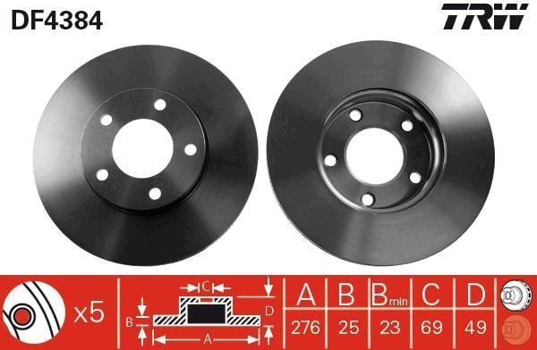 MAZDA 3 (BK, BL) 03-13 FREN DISKI ÖN C24Y-33-25XC TRW 2'li Paket