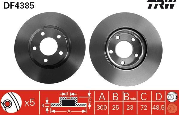 MAZDA 5 (CR) 05-10 FREN DISKI ÖN C26Y-33-25XD TRW 2'li Paket