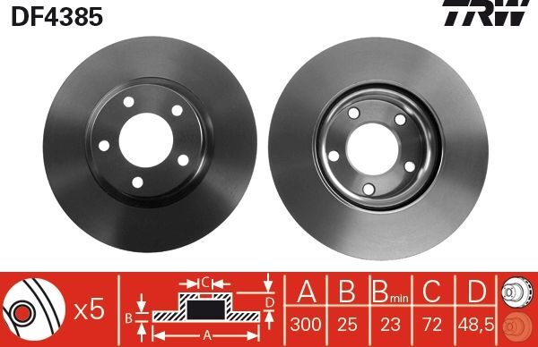 MAZDA 5 (CR) 05-10 FREN DISKI ÖN C26Y-33-25XD TRW 2'li Paket