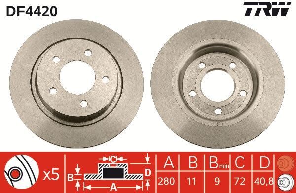 MAZDA 5 (CR) 05-10 FREN DISKI ARKA C25Y-26-251C TRW 2'li Paket