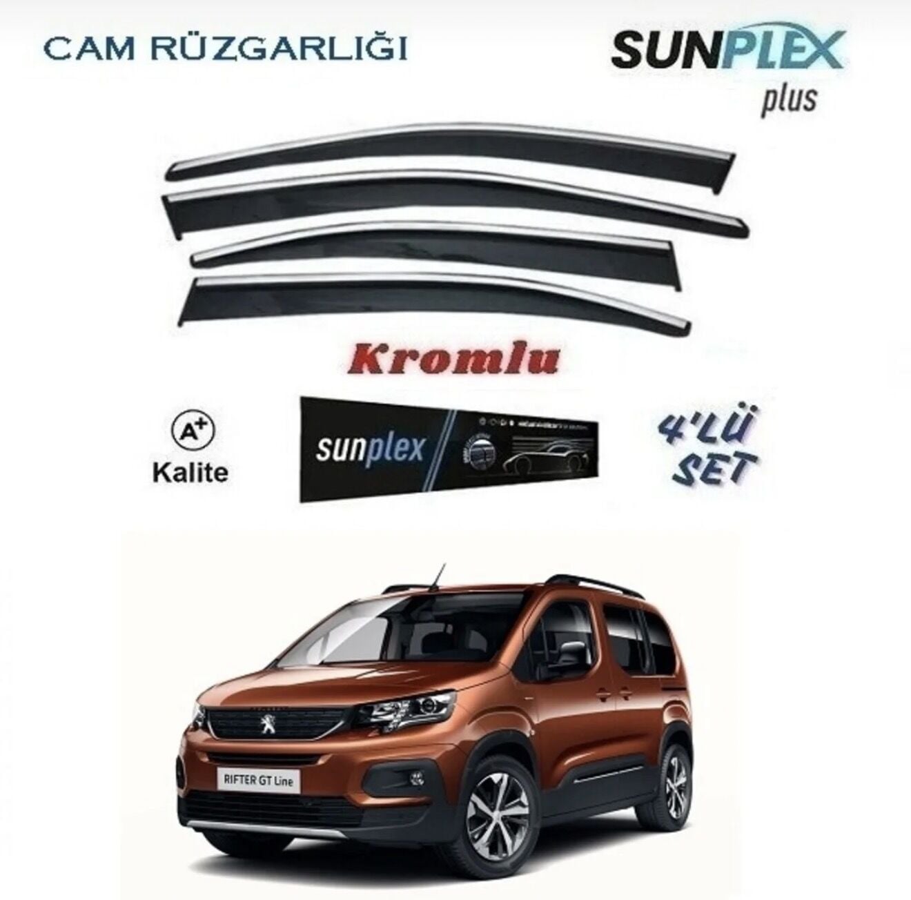 CHROME CAM RÜZGARLIĞI RİFTER 4 LÜ 2018- SUNPLEX