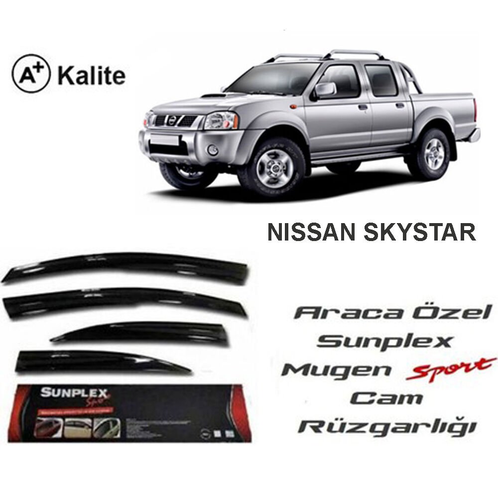 NISSAN SKYSTAR PICK-UP 4 LÜ MUGEN CAM RÜZGARLIĞI4prç