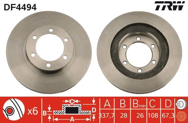 LAND CRUISER PRADO (J12) 03-09 FREN DISKI ÖN 43512-60150 TRW 2'li Paket