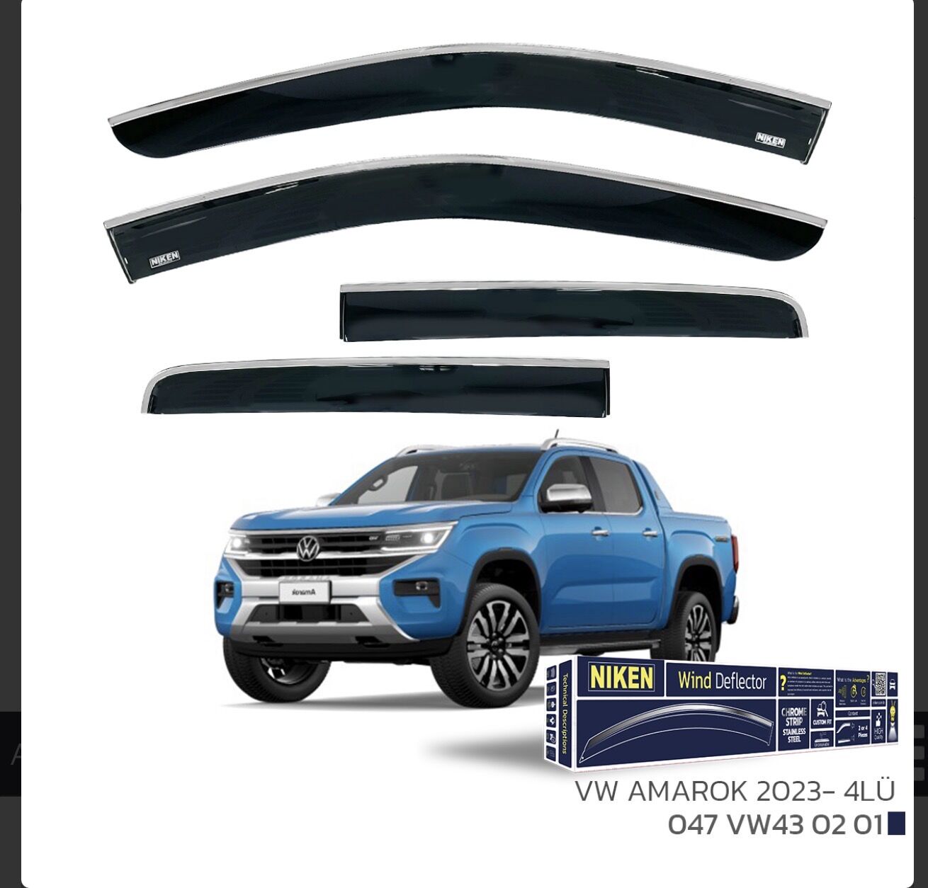 CHROME CAM RÜZGARLIĞI AMAROK 2023  NIKEN