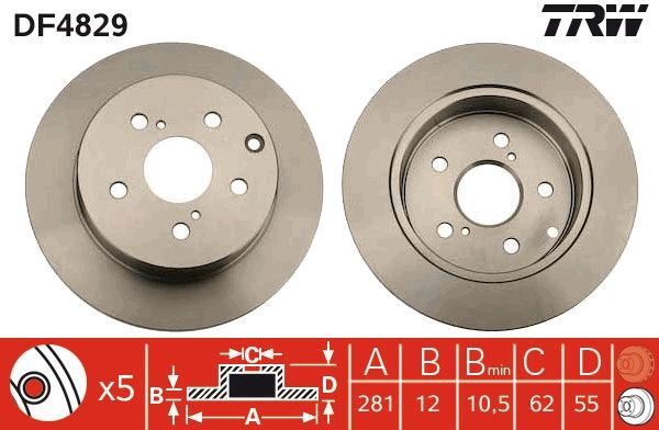 TOYOTA RAV4 (A3, A4) 06- FREN DISKI ARKA 42431-42060 TRW 2'li Paket