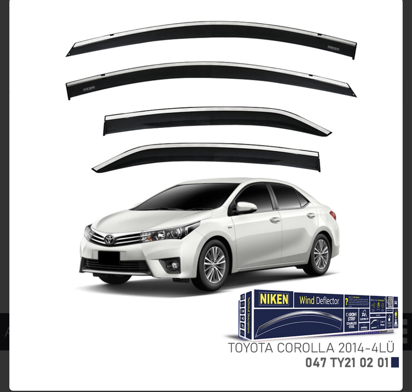 CHROME CAM RÜZGARLIĞI COROLLA 14-18  NIKEN