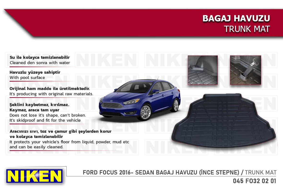FORD FOCUS 2016- SEDAN BAGAJ HAVUZU (İNCE STEPNE)
