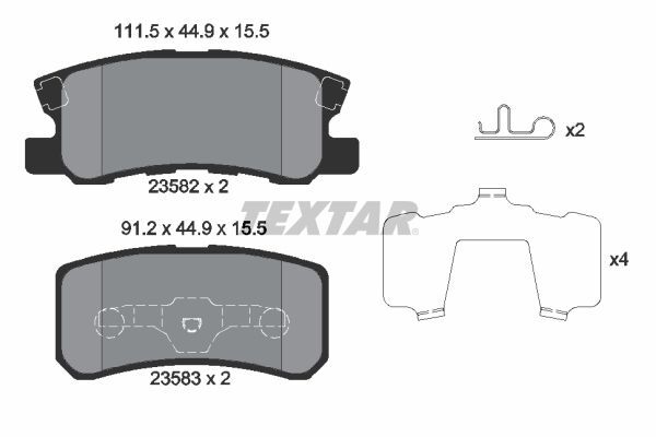 MITSUBISHI ASX 2010- FREN BALATASI ARKA MZ690346 TEXTAR