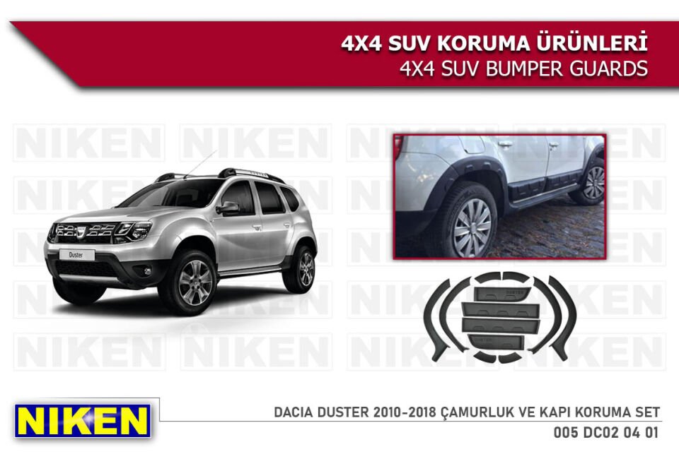 DACIA DUSTER 2010-2018 DODIK ÇAMURLUK VE KAPI KORUMA SET