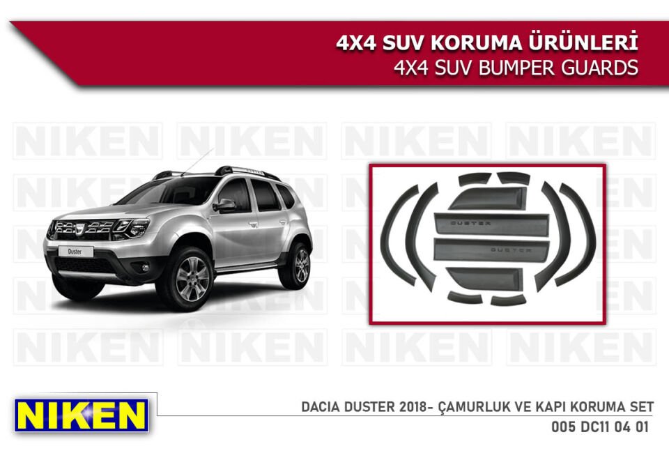 DACIA DUSTER 2018- DODIK ÇAMURLUK VE KAPI KORUMA SET