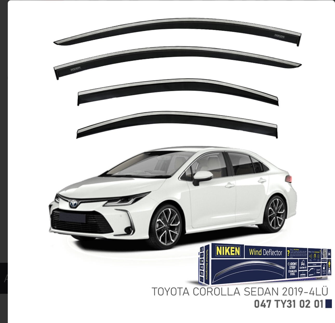 CHROME CAM RÜZGARLIĞI COROLLA 2019- NIKEN