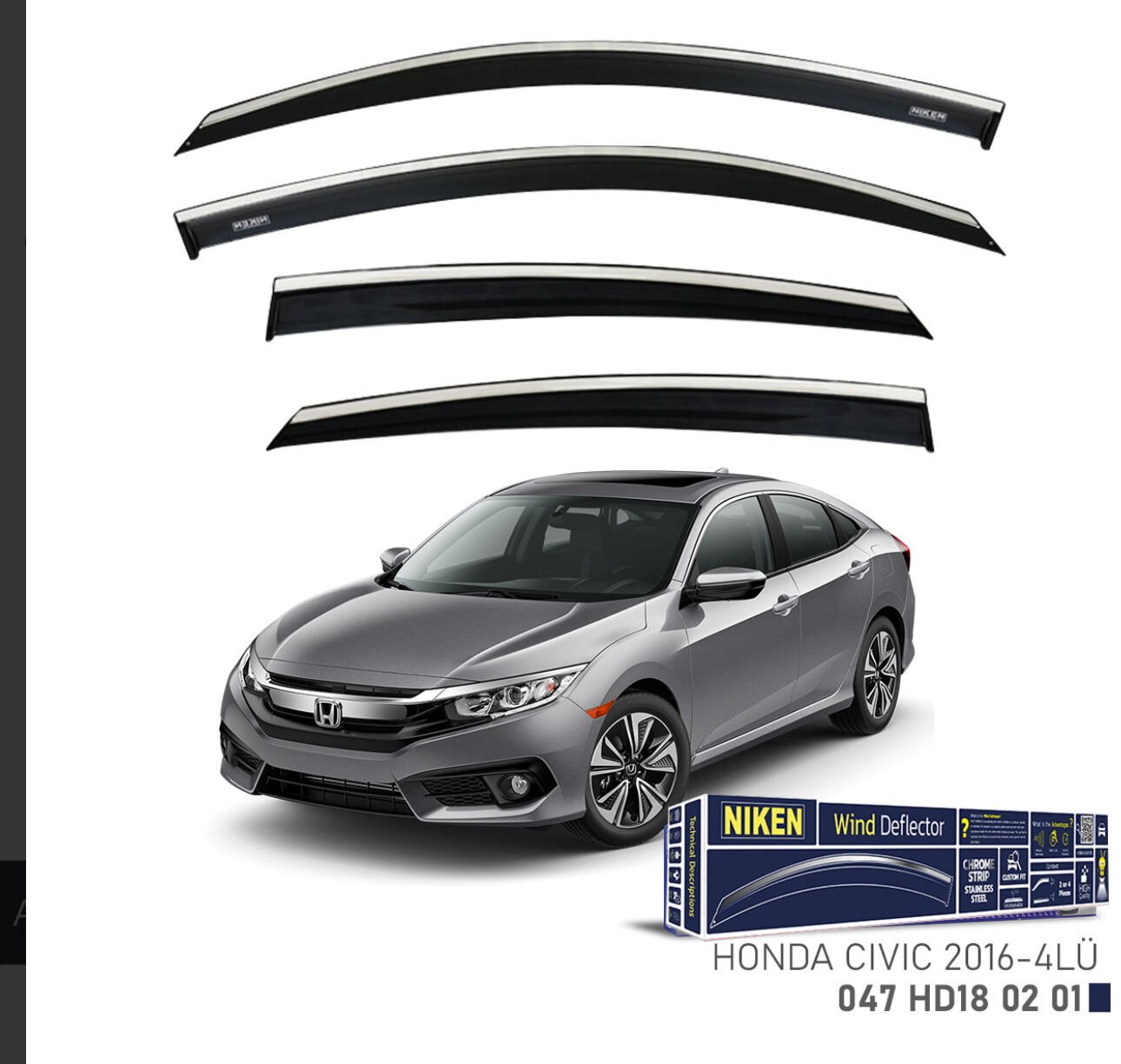 CHROME CAM RÜZGARLIĞI CIVIC 16-20 NIKEN