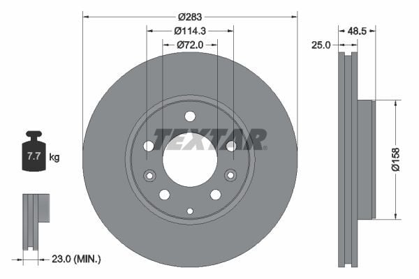 MAZDA 6 (GG) 02-07 FREN DISKI ÖN G26Y-33-25XA TEXTAR 2'li Paket