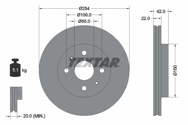DAIHATSU SIRION 06- FREN DISKI ÖN 43512B1030 TEXTAR 2'li Paket