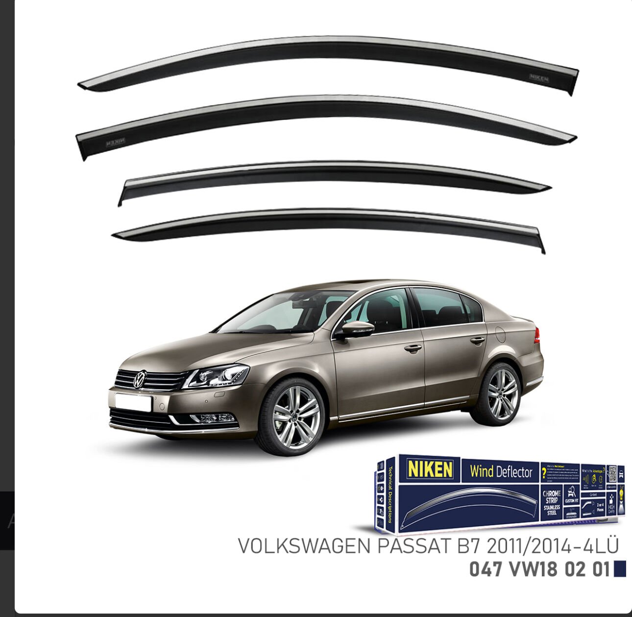 CHROME CAM RÜZGARLIĞI PASSAT B-7 11-14 NIKEN