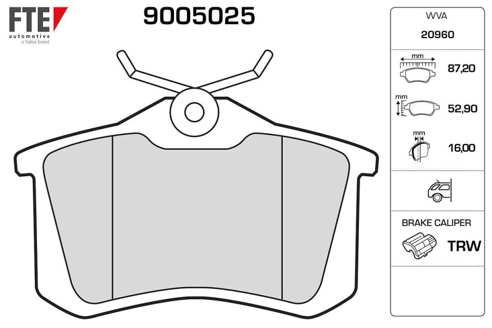 RENAULT MEGAN II/FLUENCE/POLO/GOLF/307 03- FREN BALATASI ARKA 7701207695 FTE
